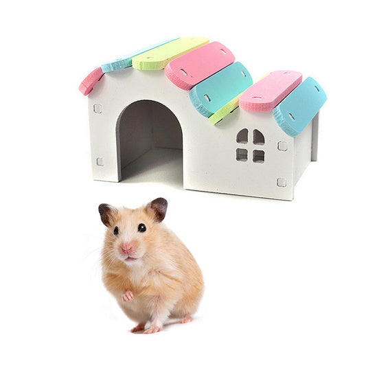 Căsuță colorată pentru hamsteri – Design drăguț, ușor de montat, ideală pentru cuști