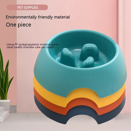 Bol anti-înfulecare pentru câini – Design colorat, porții lente și sănătoase